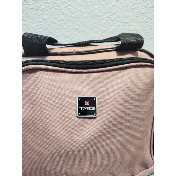 Women's Pink TAG two compartment small travel bag Soft Case With Measurements - Picture 7 of 10